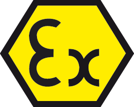 ATEX-Icon – Kennzeichnung für explosionsgeschützte Geräte gemäß ATEX 2014/34/EU für sichere Anwendungen in Industrie & Labor.